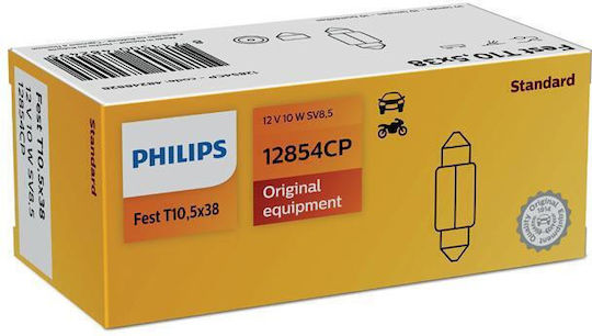 Комплект 10 бр. бордови крушки Festoon T10.5x38 12V Philips