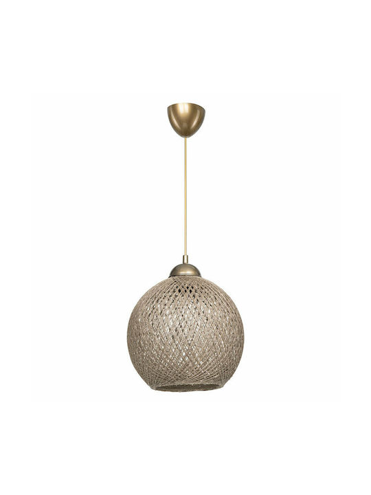 Pakketo PWL-1113 Pendant Light Brown Boho with Rope for Socket E27 26x26x72cm