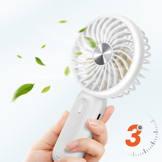 Linq Silent Portable Fan 3 Speeds Battery Phone Stand White