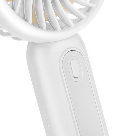 Linq Silent Portable Fan 3 Speeds Battery Phone Stand White