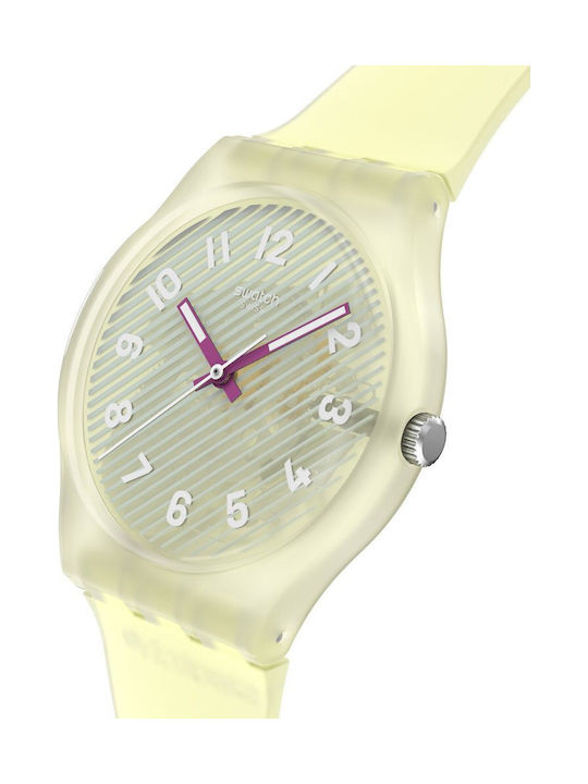 Swatch Men's Watch Battery with Yellow Rubber Strap