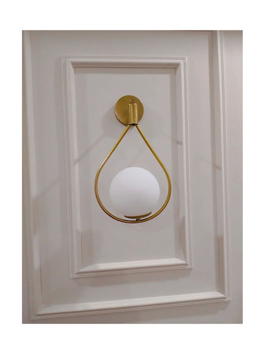 Modern Wall Lamp Tear Shape White Glass Sphere 2pcs 40×20cm