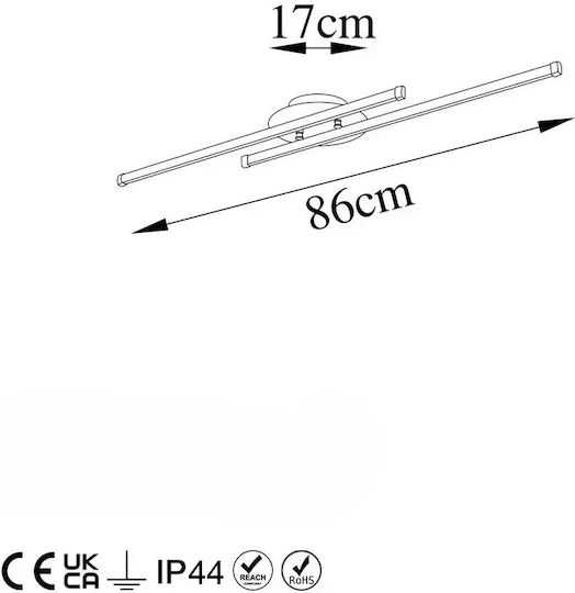 Led Φωτιστικό Τοίχου Μαύρο Μοντέρνα Γραμμή 86x17cm Led Φωτιστικό Τοίχου Μαύρο Μοντέρνα Γραμμή 86x17cm