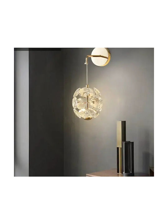 Moderne Kristall Wandleuchte G9 Metallischer Goldener Sockel 33cm