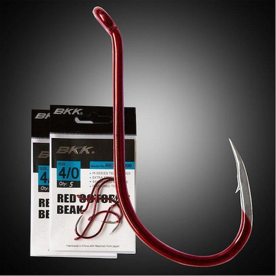 Bkk Octopus Beak Red Fishing Hooks No4/0 5 Units