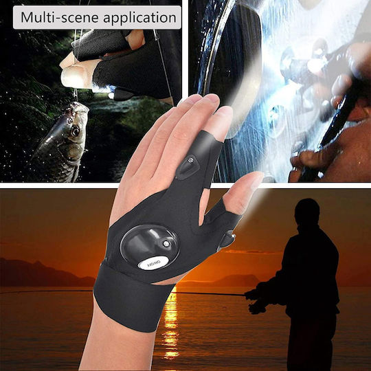 Led Light-up Gloves Left Hand Breathable Design – Battery Operated Easy To Wear & Carry Ideal Home Repairs Emergency Lighting Fishing Hiking Father's Day Gifts