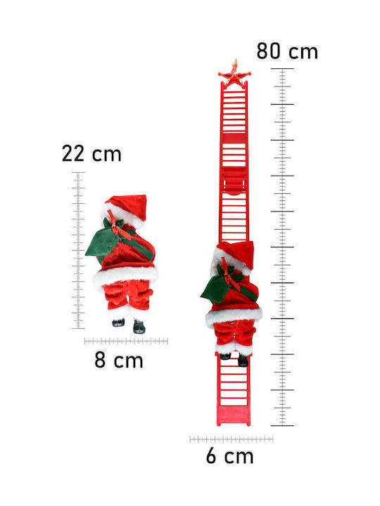 Climbing Santa Claus Red Ladder SteweHome – 80x6cm