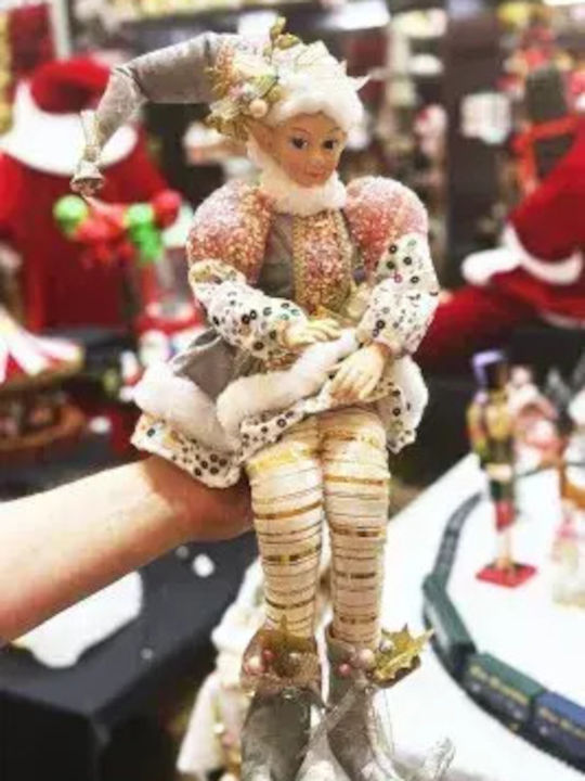 Christmas Luxurious Elf Figure Long Legs White 15×8×50 Cm