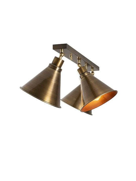 Φωτιστικό Οροφής 3 Κωνικών Φώτων Αντικέ 72x26cm