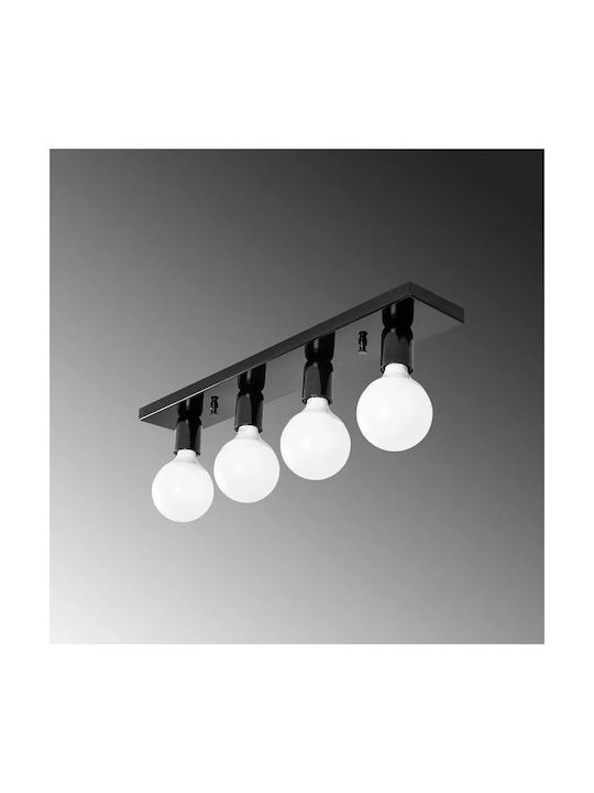 Ceiling Light Miro 4 Lights Elegant Classic Style Glossy Black 60x10cm