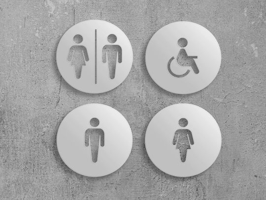 Στρογγυλές Πινακίδες Wc Minimal Ανοξειδωτο-ατσαλι-inox Wc-γυναικών