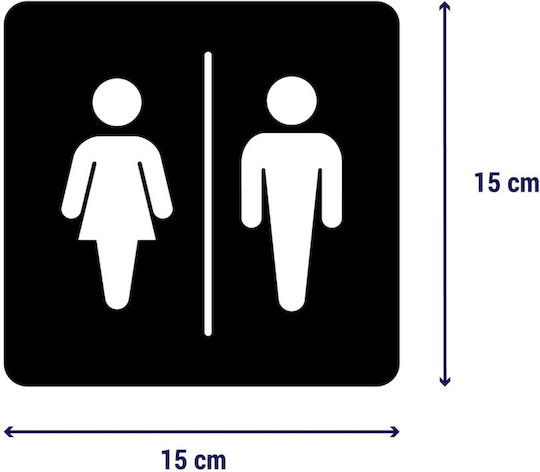Τετράγωνες Πινακίδες Wc Minimal Ανοξειδωτο-ατσαλι-inox Wc-γυναικών