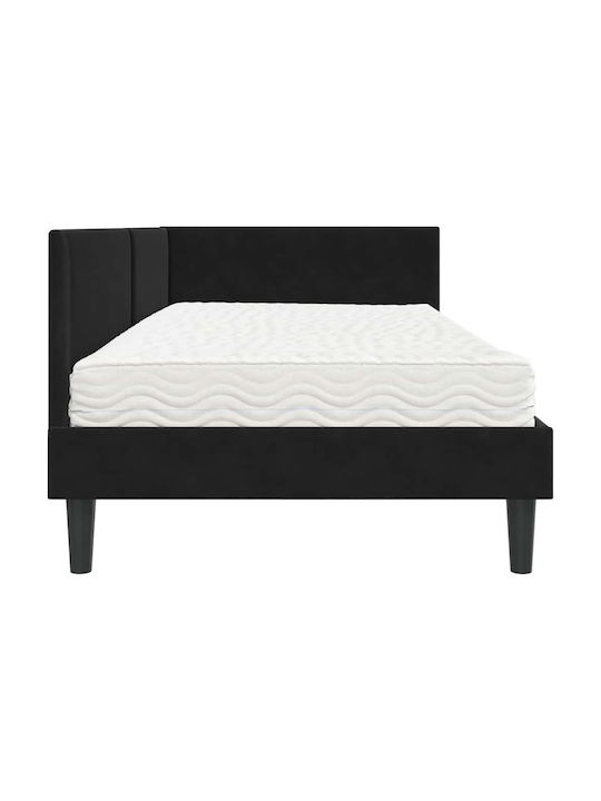 Einzelbett Mit Samt Schwarze Mit Lattenrost & Matratze 94x200cm