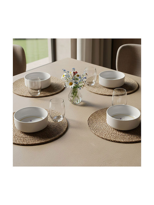 Set 4 Boluri Porțelan Pentru Supă Salată Și Gustări 12x12cm