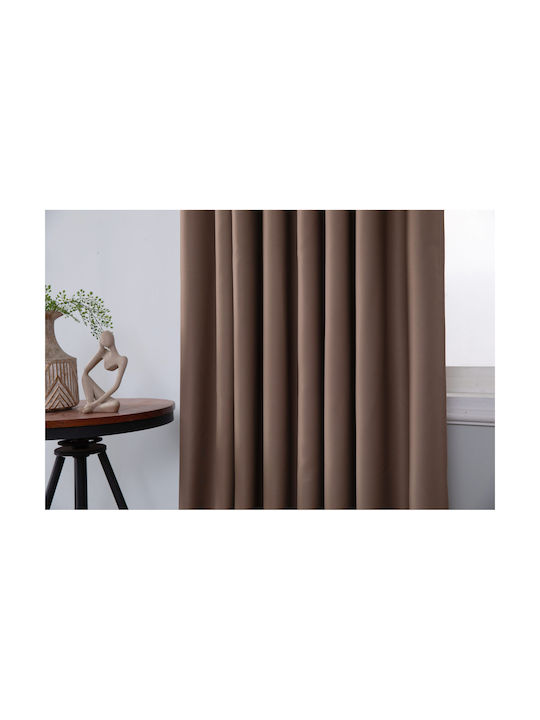 Mc Decor Blackout Curtain with Grommets Brown 140x265cm