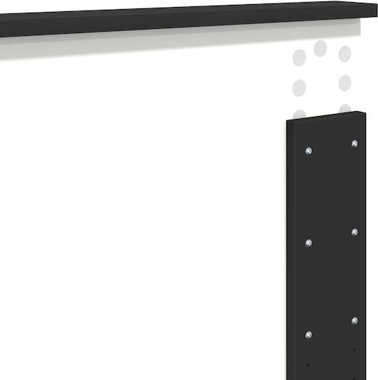 Doppelbett Aus Holz Schwarz mit Lattenrost für Matratze 137x203cm