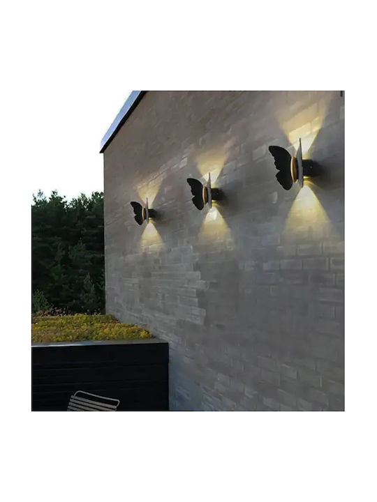 Modern Butterfly Led Wall-Mounted Outdoor Lighting Black 14×16cm