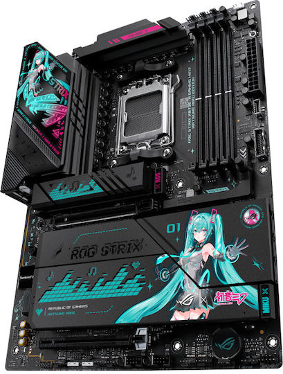 Asus Rog Strix X870E-H Gaming Wifi7 Hatsune Miku Edition Дънна платка ATX с AMD AM5 Сокет
