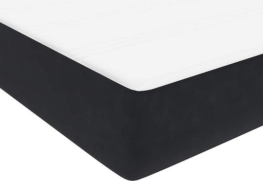 Doppelbett Bezogen Mit Stoff Schwarz mit Lattenrost & Matratze 160x210cm