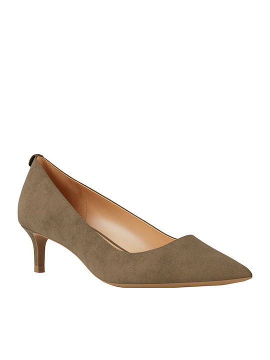 Michael Kors Alina Suede Γόβες με Χαμηλό Τακούνι Μπεζ Michael Kors Alina Suede Γόβες με Χαμηλό Τακούνι Μπεζ