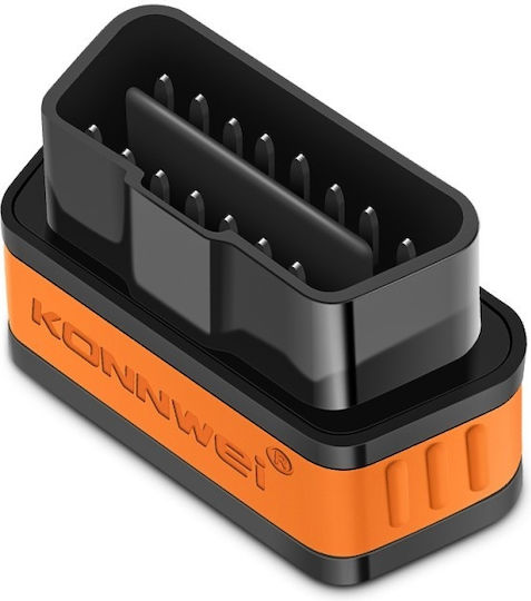 Obd 2 Auto Diagnosewerkzeug Konnwei Kw901 Bluetooth 5.0 Ein-Aus-Schalter Kompatibel mit Android iOS ELM 327 OBD II Schwarz Orange