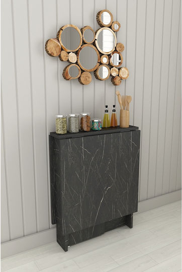 Ausziehbarer Küchentisch MDF Schwarz Marmor 133x60x75cm
