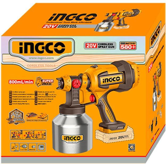 Ingco Battery Powered Solo Paint Spray Gun 20V
