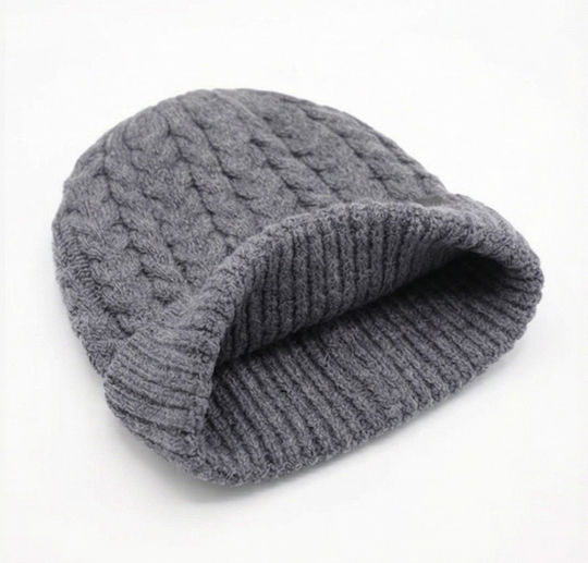 Beanie Beanie with Knit in Gray color
