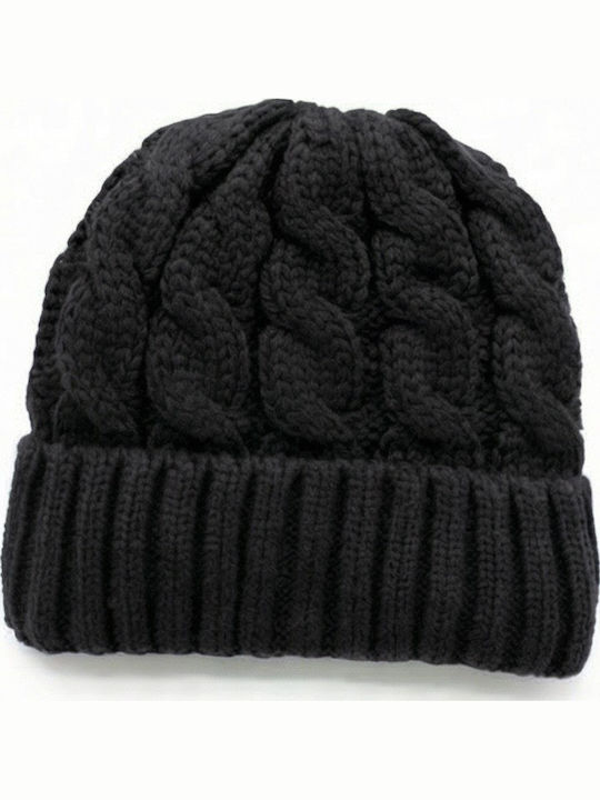Beanie Männer Beanie mit Strickmuster in Schwarz Farbe