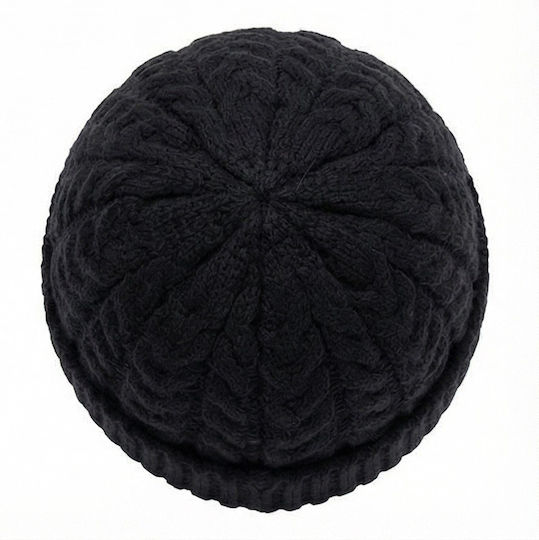 Beanie Männer Beanie mit Strickmuster in Schwarz Farbe