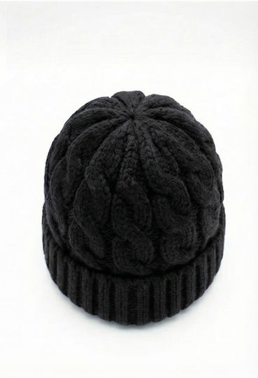 Beanie Männer Beanie mit Strickmuster in Schwarz Farbe
