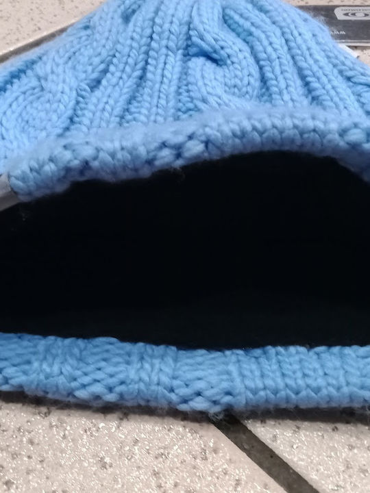 Beanie Unisex Beanie Gestrickt in Hellblau Farbe