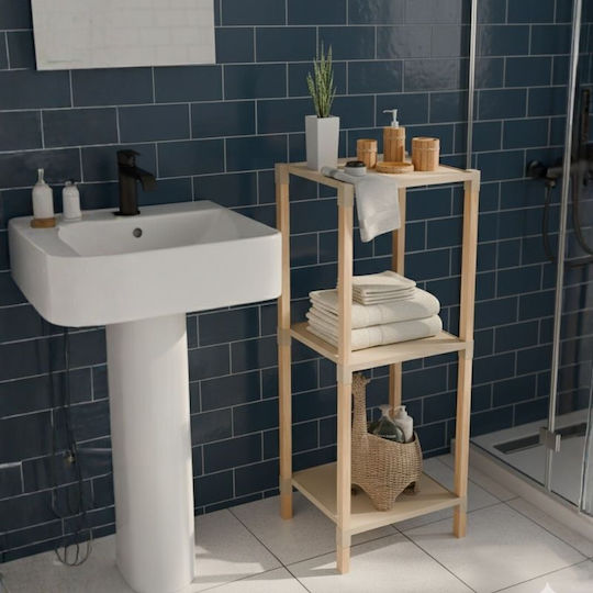 FixWood Boden Badezimmerregal Kunststoff 28x25x72cm Beige