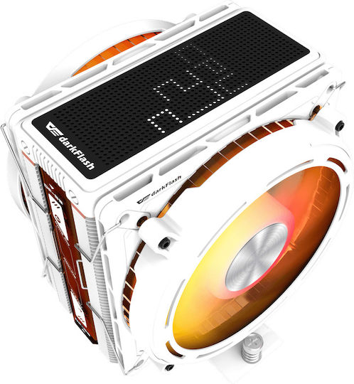 Darkflash Explore E400 Plus Ψύκτρα Επεξεργαστή Διπλού Ανεμιστήρα για Socket AM4/AM5/115x/1700 με ARGB Φωτισμό Λευκή