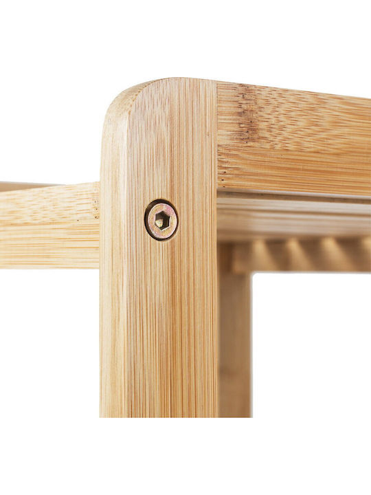 Green Blue Floor Bathroom Shelf Bamboo 37x33x78cm Green