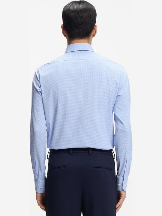 Regular-fit Long-sleeved Shirt Checked Light Blue