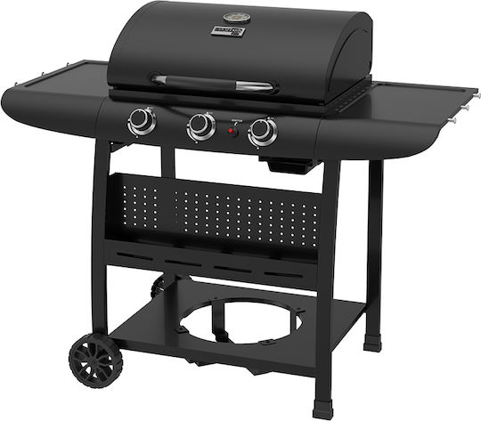 Bormann BBQ6030 Ψησταριά Υγραερίου Μαντεμένιας Σχάρας 60x42εκ. με 3 Εστίες 9kW