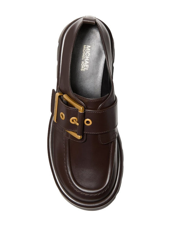 Leder Damen Loafers in Braun Farbe