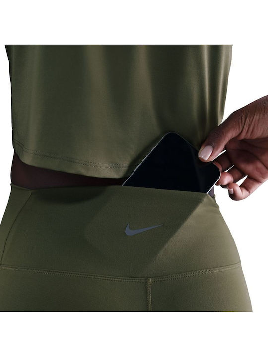 One Women's Cropped Training Legging High Waisted Dri-Fit Olive