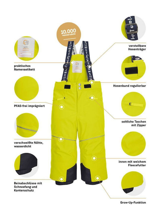 Killtec 43392-YEL Παιδικό Παντελόνι Σκι & Snowboard Κίτρινο