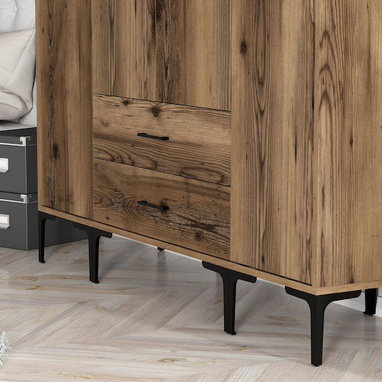 Wardrobe Four Door Sts Walnut 160x47x201cm