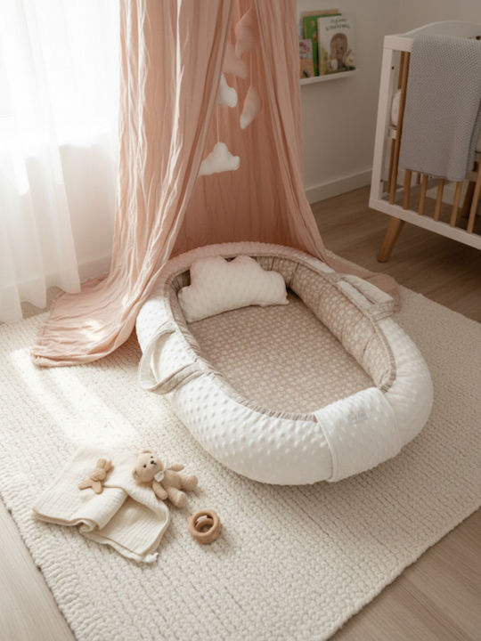 Velvet White Baby Nestkissen Natural