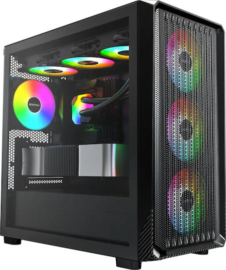 Montech X5M Gaming Mini Tower Κουτί Υπολογιστή με Πλαϊνό Παράθυρο και ARGB Φωτισμό Μαύρο