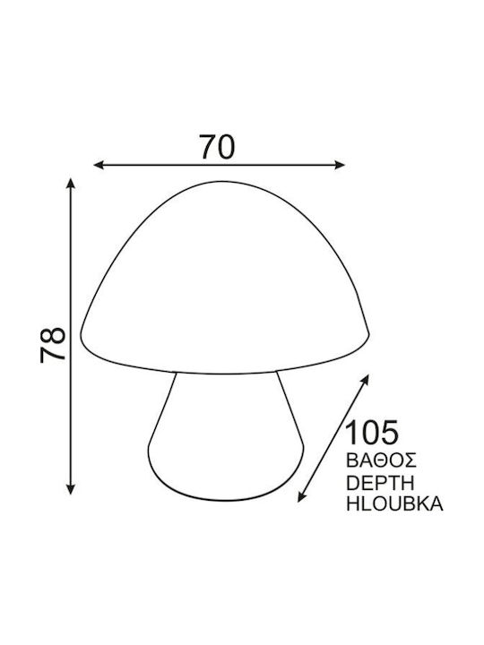 Aca Night Light LED Mushroom Power Red Cold with Sensor