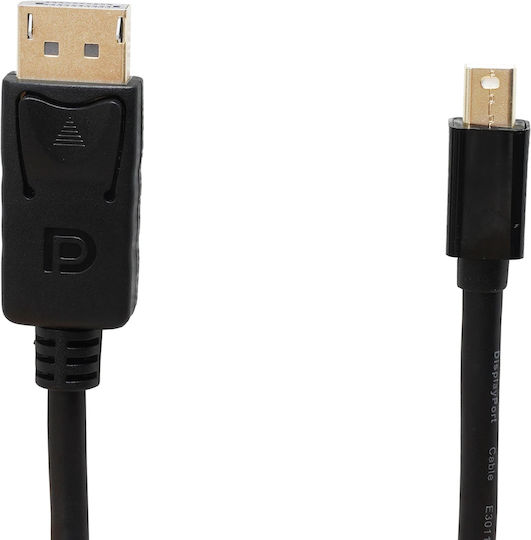 VCOM Cable DisplayPort male - mini DisplayPort male 1.8m Μαύρο