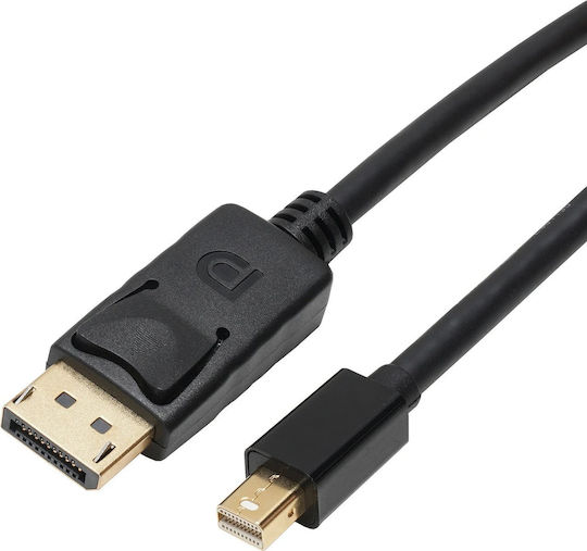 VCOM Cable DisplayPort male - mini DisplayPort male 1.8m Μαύρο