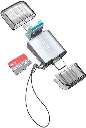 Earldom Card Reader Lightning USB 3.0 Type-C for / /m/i/c/r/o/S/D/ / / / / Gray