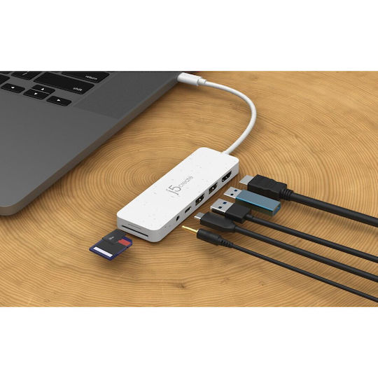 J5create USB-C Docking Station with HDMI 4K PD White (JCD373EW-N)