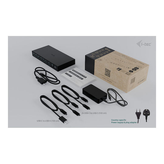 i-tec KVM Dock PRO 3 Dock / USB-C Docking Station με 4K PD Ethernet Μαύρο