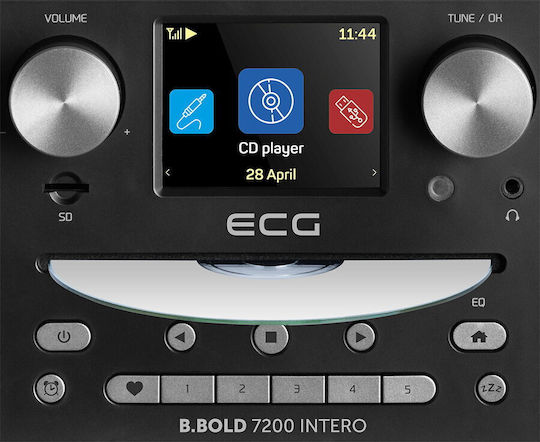 ECG Portable Radio-CD Player Equipped with Radio / Bluetooth / USB / CD Black